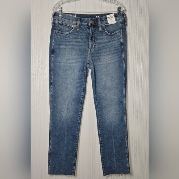 J Crew Women's 9" Vintage Slim Straight Jeans,  Sz 30 (US 10), Mid-Rise... - Picture 1 of 10